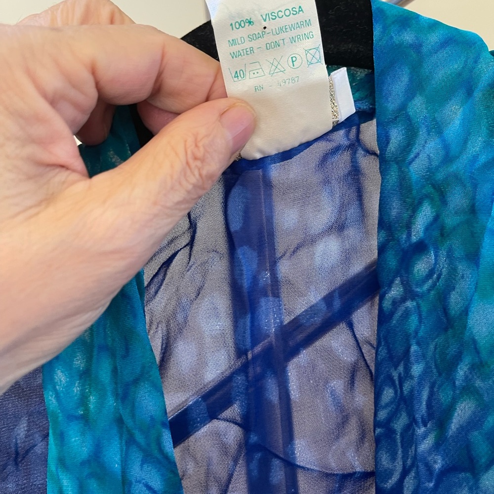 VINTAGE GOTTEX TURQUOISE swim coverup 💝HP - Picture 6 of 10